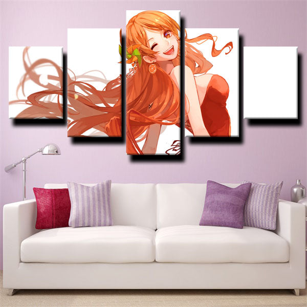 One Piece Nami White Canvas Wall Art