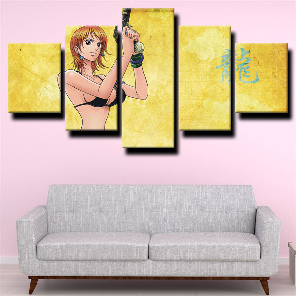 One Piece Nami Yellow Canvas Wall Art