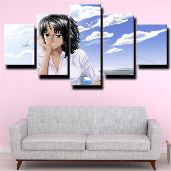 One Piece Nico Robin Blue Canvas Wall Art