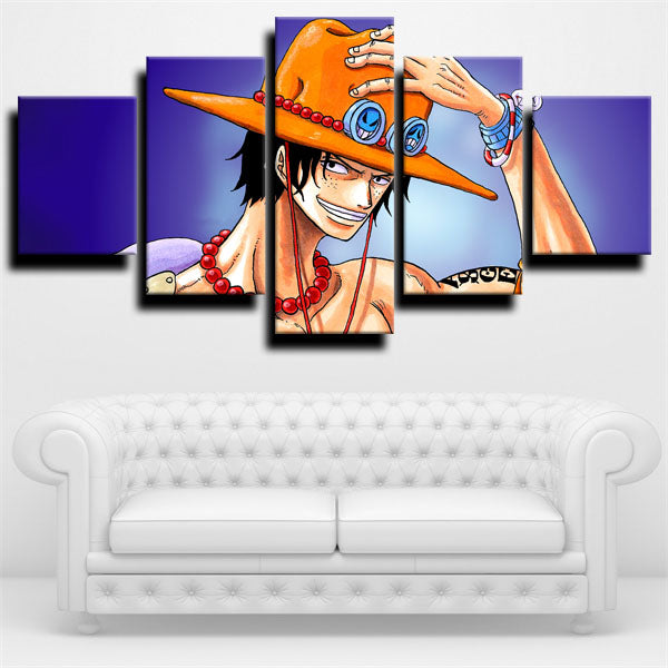One Piece Portgas D. Ace Big Hat Canvas Wall Art