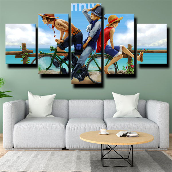 One Piece Portgas D. Ace Cycling Canvas Wall Art