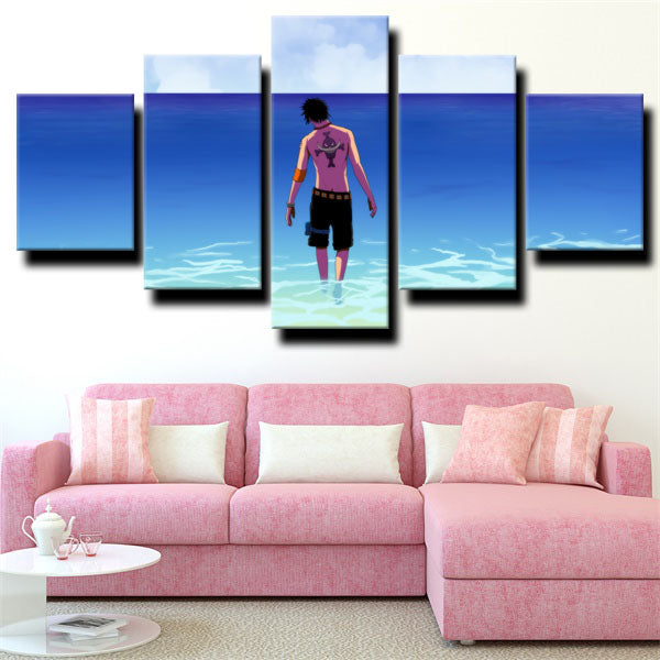 One Piece Portgas D. Ace Figure Canvas Wall Art
