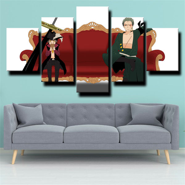 One Piece Roronoa Zoro And Dracule Mihawk Canvas Wall Art