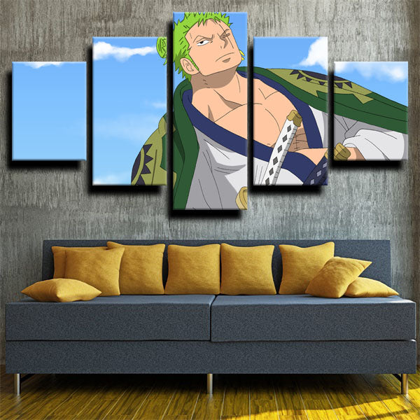 One Piece Roronoa Zoro Blue Canvas Wall Art