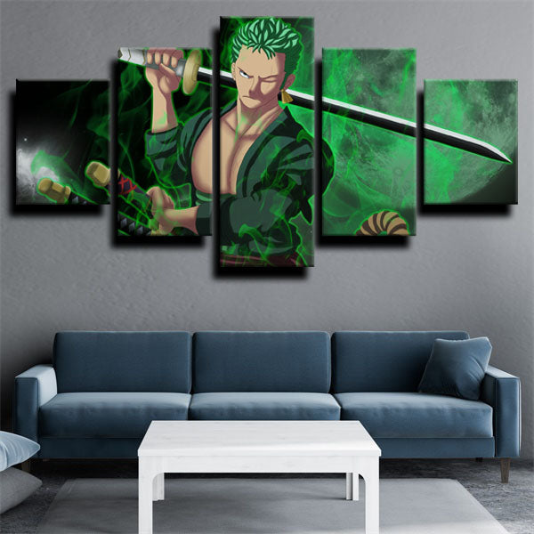 One Piece Roronoa Zoro Green Canvas Wall Art