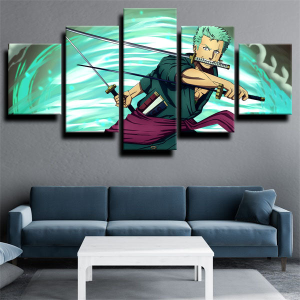 One Piece Roronoa Zoro Three Swords Canvas Wall Art