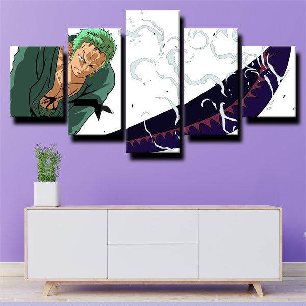 One Piece Roronoa Zoro White Canvas Wall Art