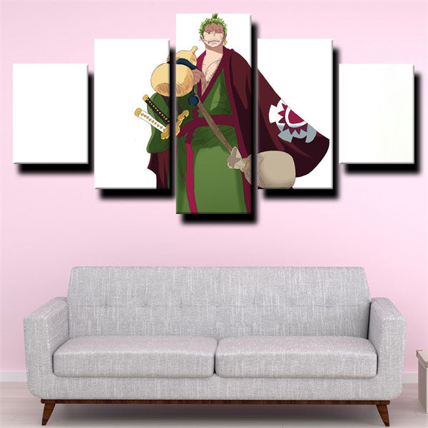One Piece Roronoa Zoro White Canvas Wall Art