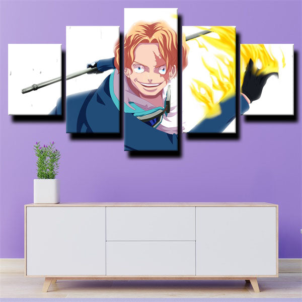 One Piece Sabo White Canvas Wall Art