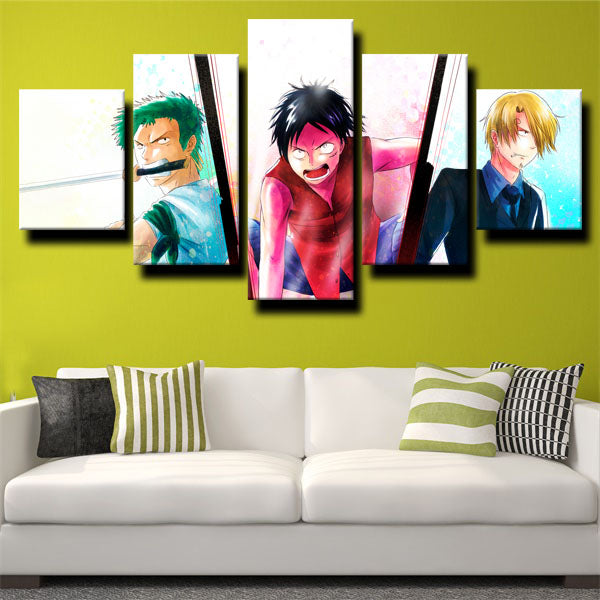 One Piece Sanji And Monkey D. Luffy And Roronoa Zoro Canvas Wall Art