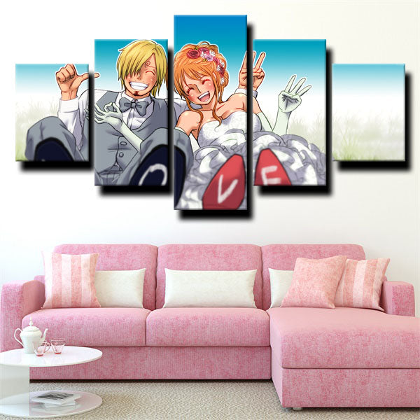 One Piece Sanji And Nami Gestures Of Love Canvas Wall Art