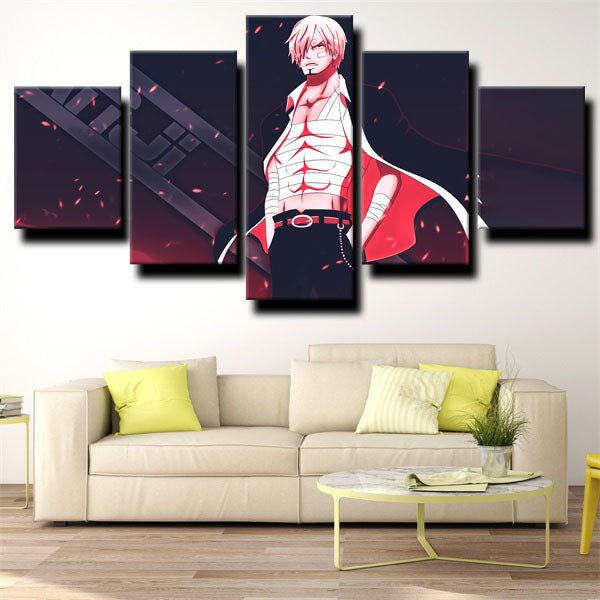 One Piece Sanji Black Canvas Wall Art
