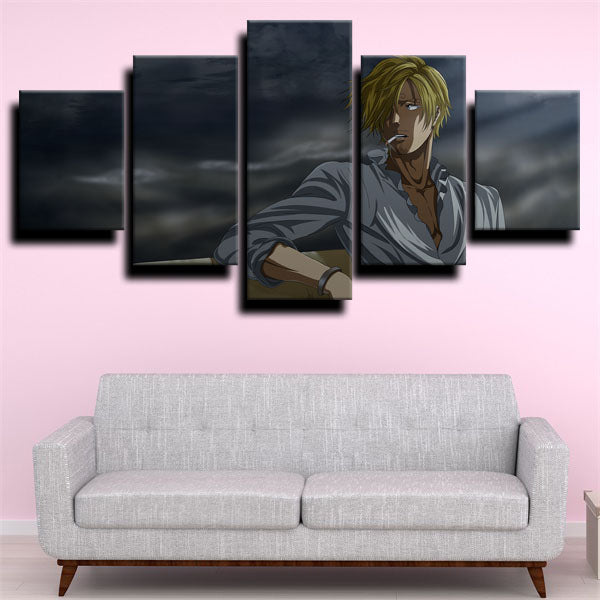 One Piece Sanji Gray Canvas Wall Art