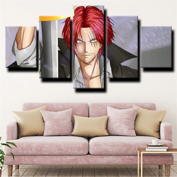 One Piece Shanks Gray Canvas Wall Art