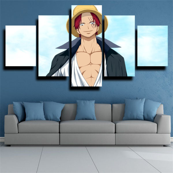 One Piece Shanks Sky Blue Canvas Wall Art