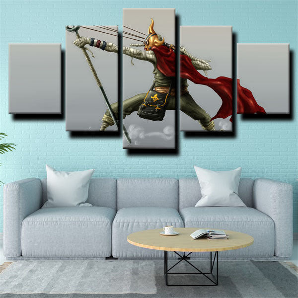 One Piece Sniper King Usopp Gray Canvas Wall Art