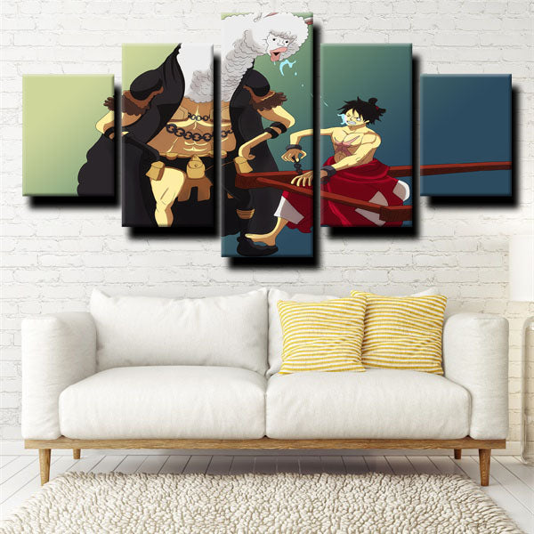 One Piece Straw Hat Luffy Green Canvas Wall Art