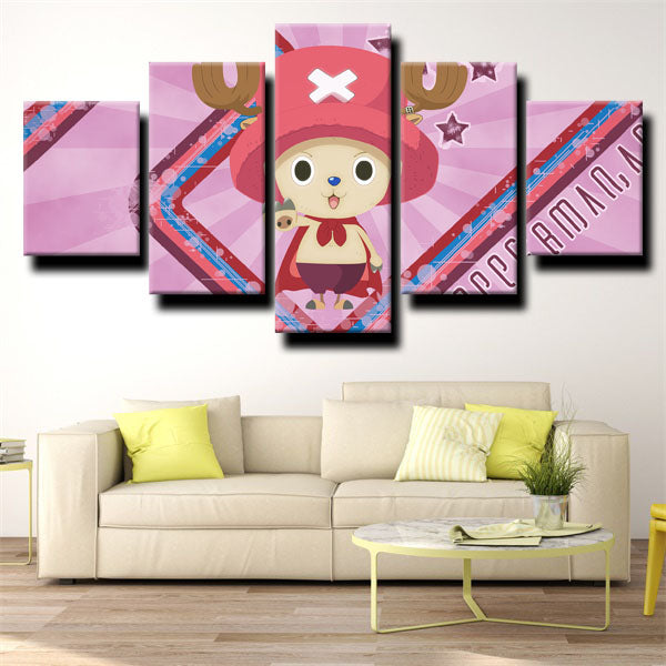 One Piece Tony Tony Chopper Pink Canvas Wall Art