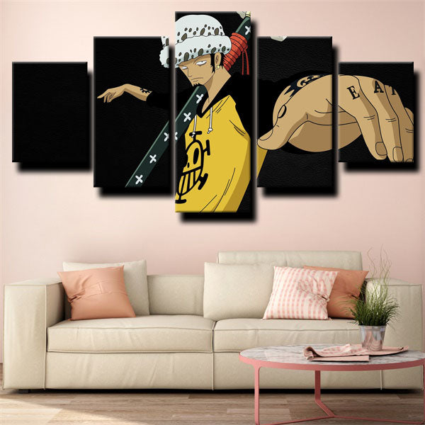 One Piece Trafalgar Law Black Canvas Wall Art