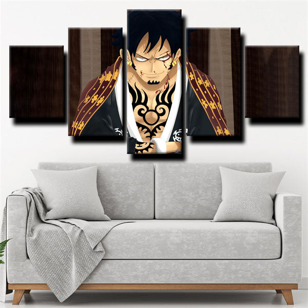 One Piece Trafalgar Law Black And Gray Canvas Wall Art