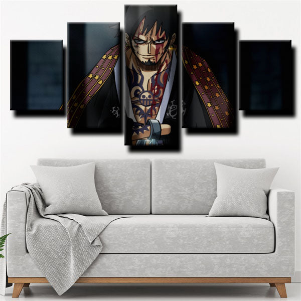 One Piece Trafalgar Law Black Canvas Wall Art