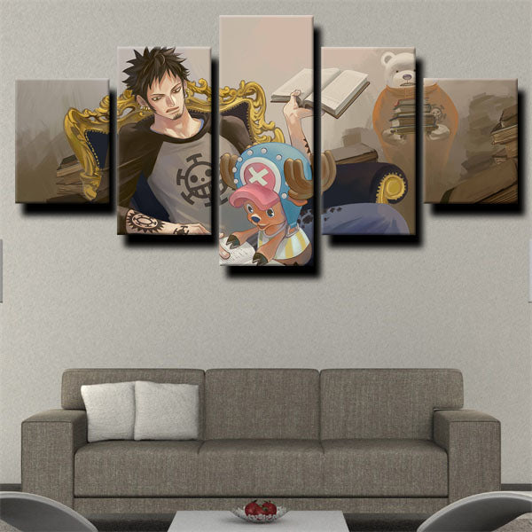 One Piece Trafalgar Law Gray Canvas Wall Art