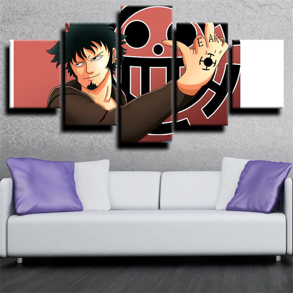 One Piece Trafalgar Law Red Canvas Wall Art