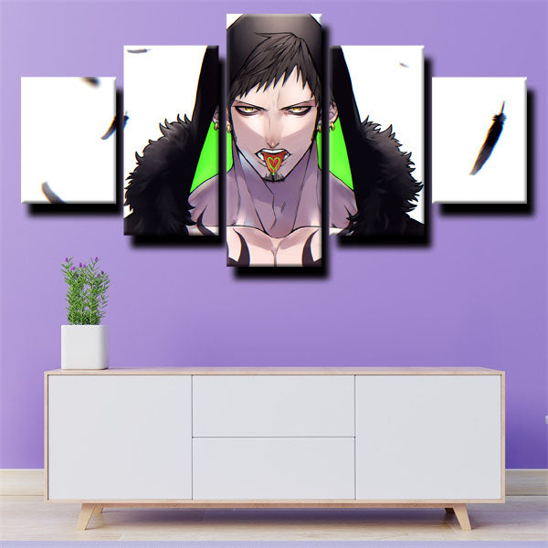 One Piece Trafalgar Law White Canvas Wall Art