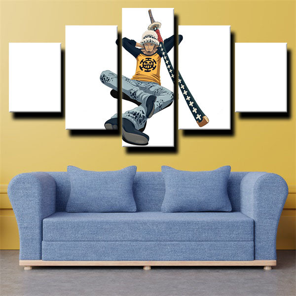 One Piece Trafalgar Law White Painting Canvas Wall Art