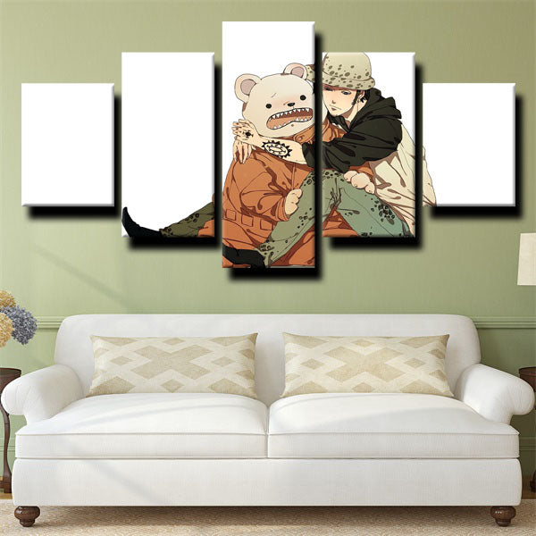 One Piece Trafalgar Law White Canvas Wall Art