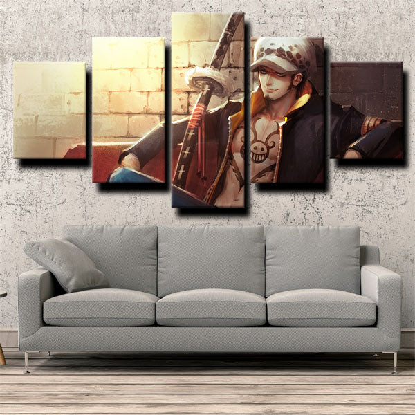 One Piece Trafalgar Law Yellow Canvas Wall Art
