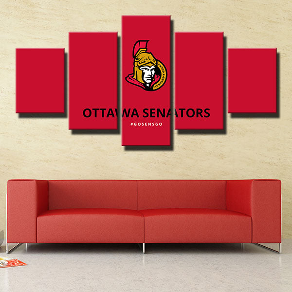 Ottawa Senators Big Red Emblem Canvas Wall Art