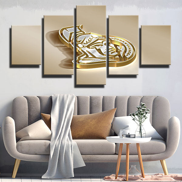 Ottawa Senators Golden 3D Emblem Canvas Wall Art