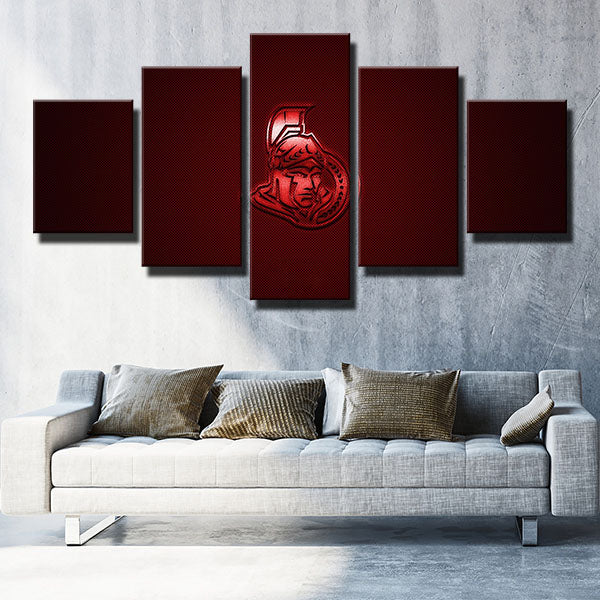 Ottawa Senators Iron 3D Emblem Canvas Wall Art