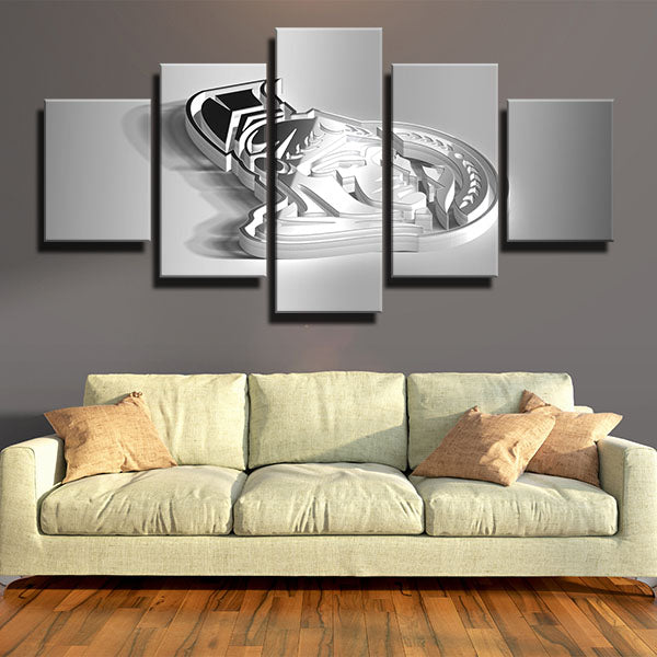 Ottawa Senators White 3D Emblem Canvas Wall Art