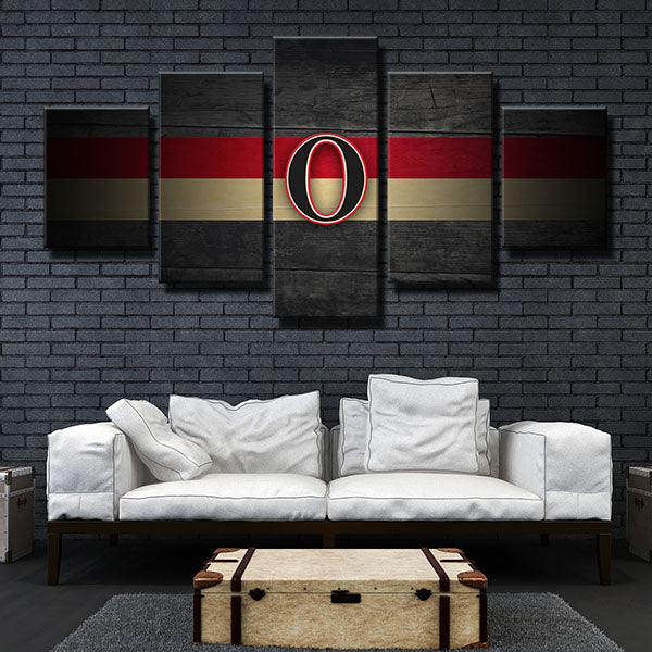Ottawa Senators Wood O Emblem Canvas Wall Art