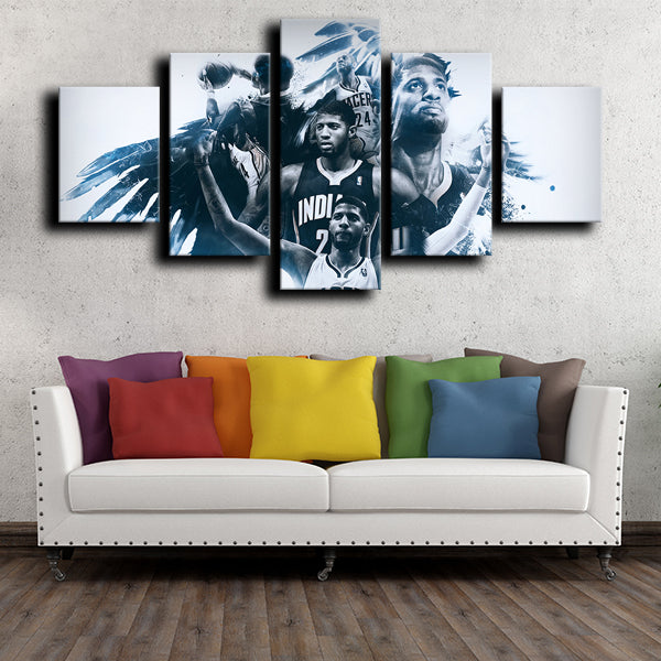 Pacers Forward Champion Paul George Canvas Wall Art