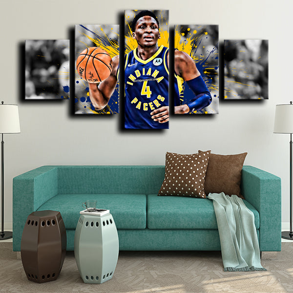 Pacers Guard Mr Feathery Victor Oladipo Canvas Wall Art