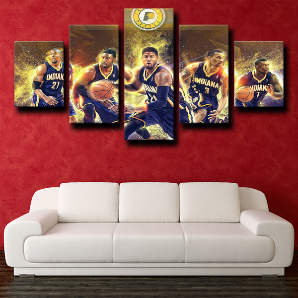 Pacers Mvp Teammates Gold Canvas Wall Art