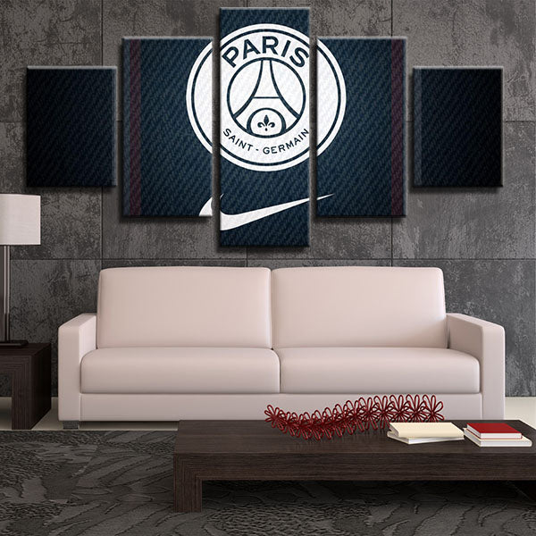Paris Saint-Germain Fc Cloth Emblem Canvas Wall Art