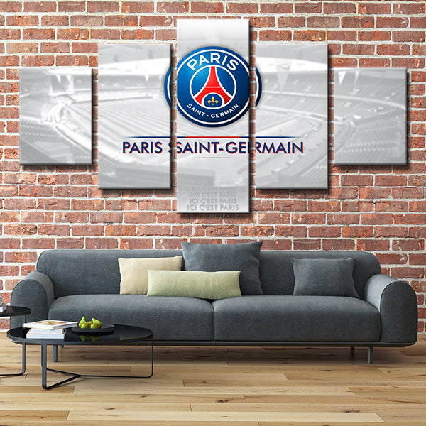 Paris Saint-Germain Fc Court Emblem Canvas Wall Art