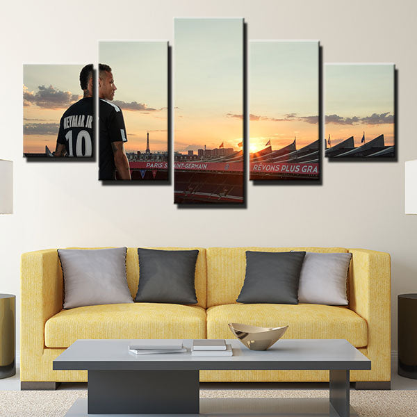 Paris Saint-Germain Fc Forward Neymar Sun Canvas Wall Art