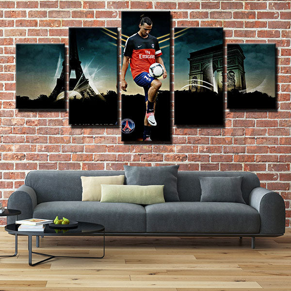Paris Saint-Germain Fc Forward Zlatan Ibrahimovic Canvas Wall Art
