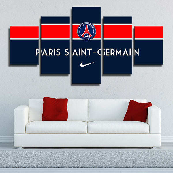 Paris Saint-Germain Fc Monotonous Emblem Canvas Wall Art