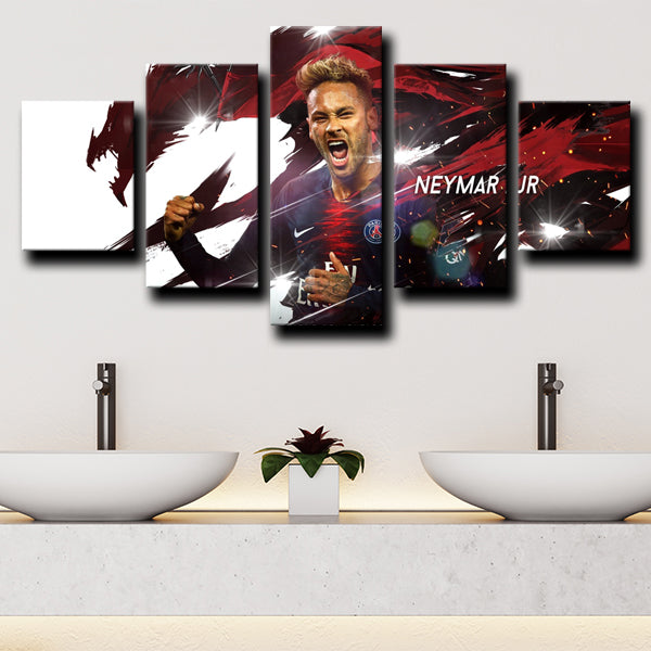 Paris Saint-Germain Forward Juninho Neymar Portrait Canvas Wall Art