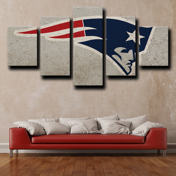 Patriots Logo Badge Gray Canvas Wall Art Patriots Logo Badge Gray Canvas Wall Art