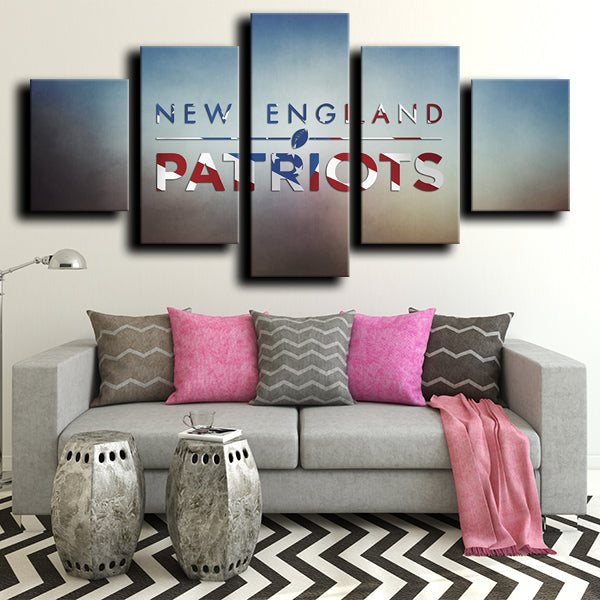 Patriots Logo Crest Gray Canvas Wall Art