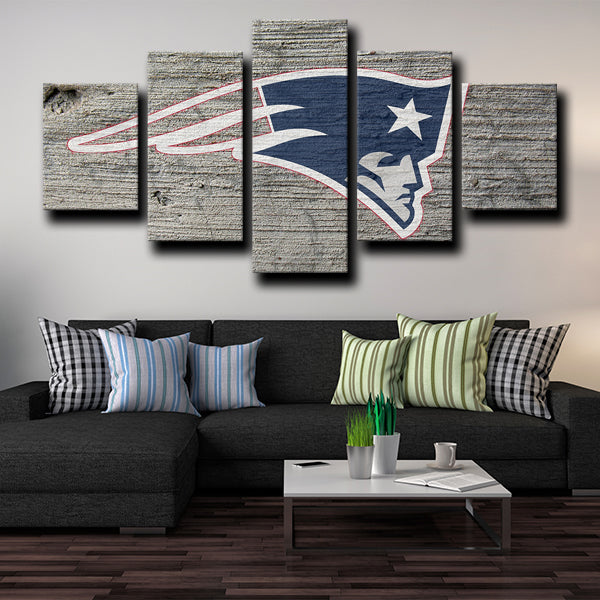 Patriots Logo Crest Gray Canvas Wall Art Patriots Logo Crest Gray Canvas Wall Art
