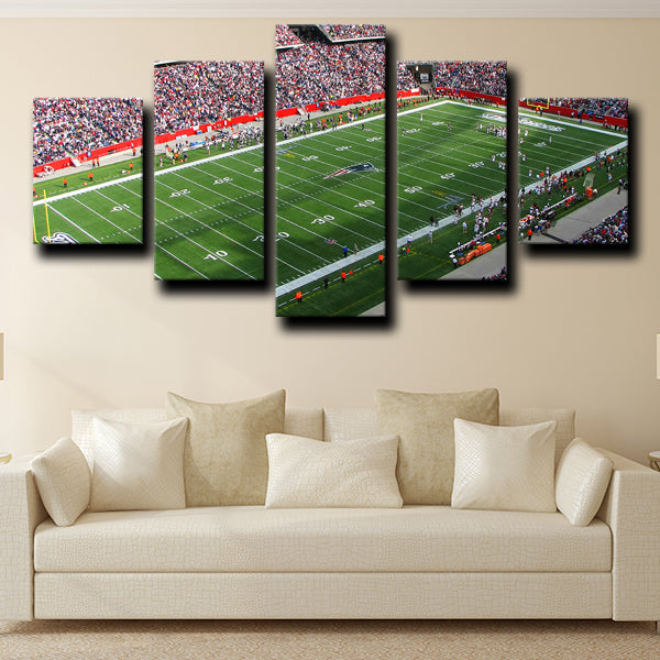 Patriots Rugby Field Green Canvas Wall Art
