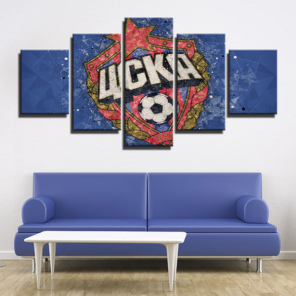 Pfc Cska Moscow Bling Bling Emblem Canvas Wall Art